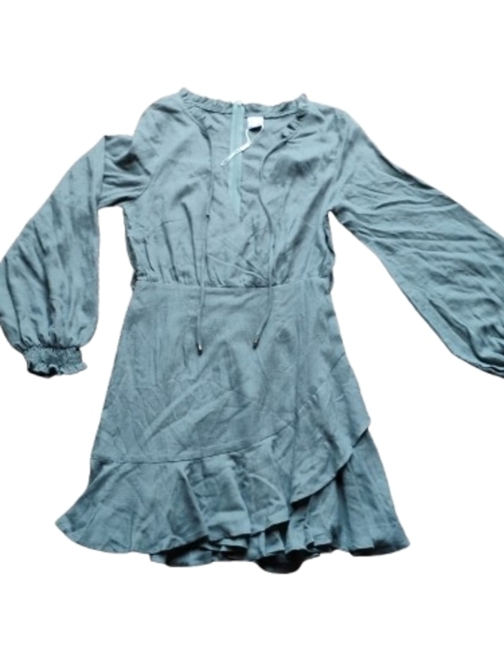 New With O. Tags Selfie Leslie Sage Green Ruffle Mini Dress Size 10